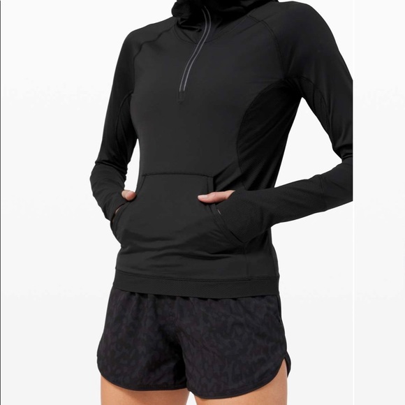 Lululemon Sleek Performance 1/2 Zip Hood • Black - Picture 9 of 10